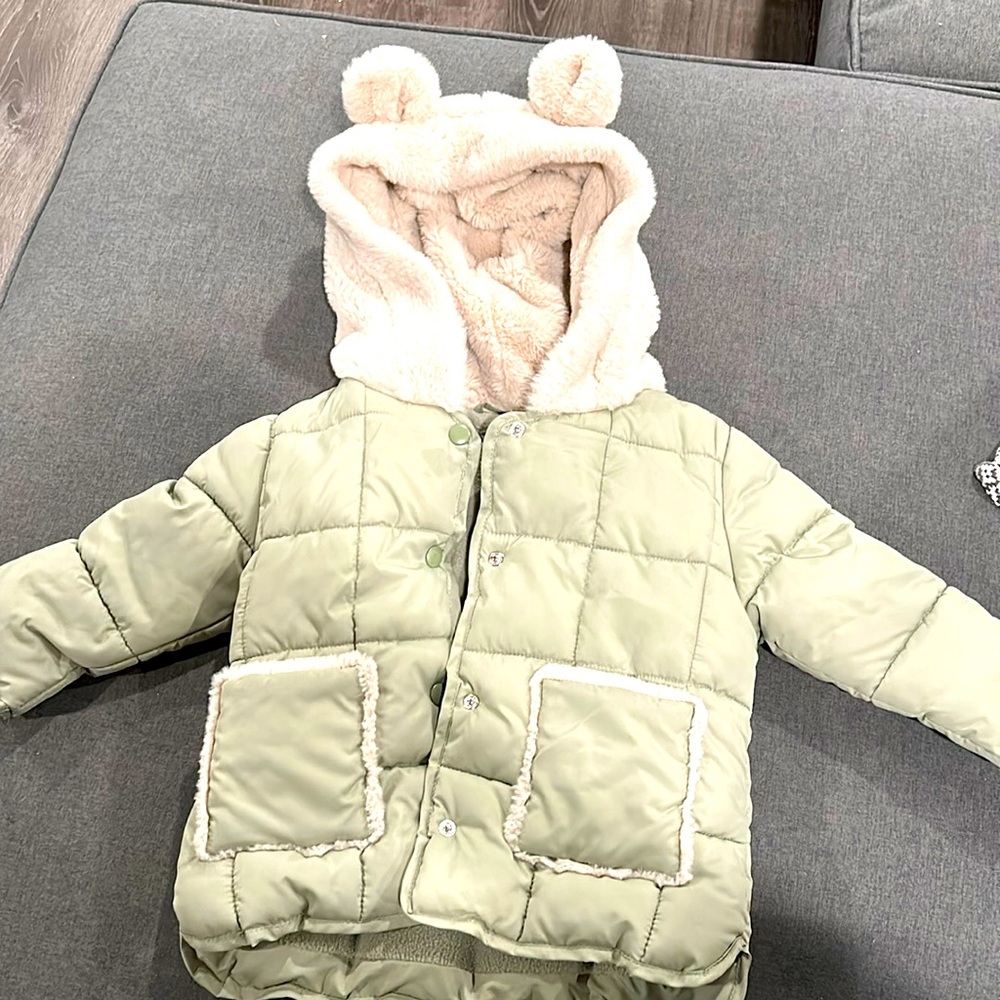 2T quilted Jessica Simpson teddy coat- excellent condition!